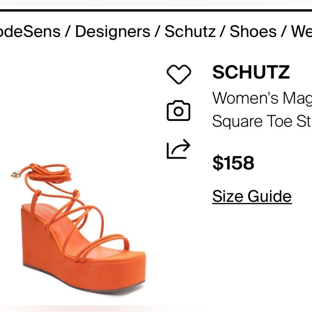 Schutz wedges orange retails $158
